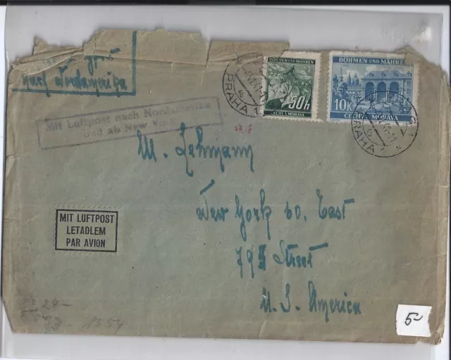 Böhmen Und Mãhren 1941 Brief Air Mail Gelaufen Look 2 Scan!