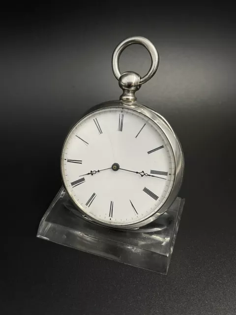 Taschenuhr Schlüsselaufzug „Bertsche Fils“ 46mm Silber 2