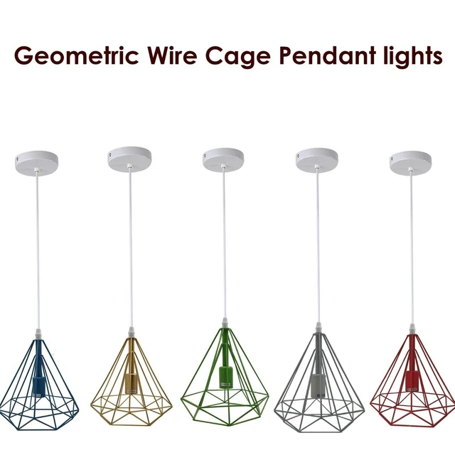 Vintage Ceiling Pendant Light Geometric Shade Industrial Chandelier Retro Lamp