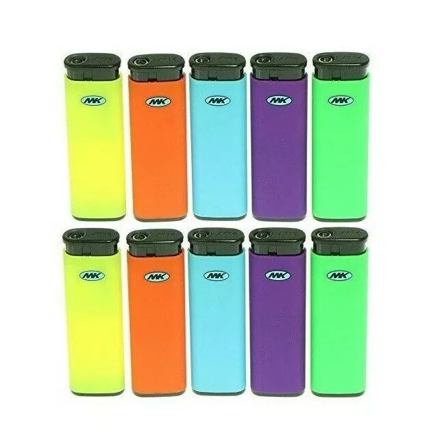 MK JET TORCH 10 Ct Full Size Lighters Refillable Windproof Colorful Lighter