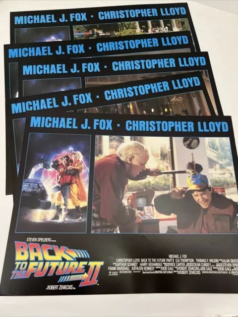 BACK TO THE FUTURE PART II 1989 ORIGINAL Lobby Cards Set Of 5 Cards-11x14