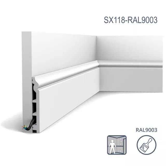 Orac Decor SX118-RAL9003-box LUXUS Modelli Ornativi 1 Scatola 14 Battipiedi | 28 m 3
