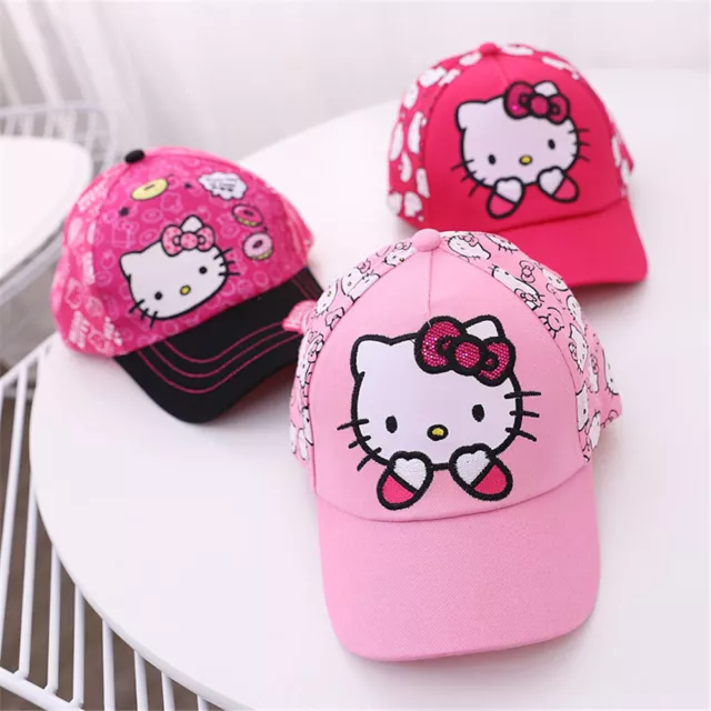 Carino berretto da baseball Hello Kitty bambini ragazze camionista estivo cappello da sole regolabile