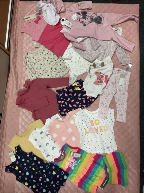NEW baby girl large clothes bundle size 9-12 months  SUMMER