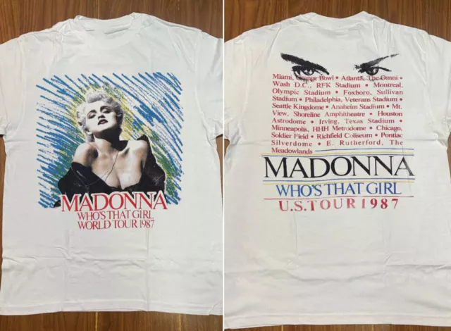 1987 Madonna Whos That Girl World Tour T-Shirt, Madonna Tour 1987 T-Shirt