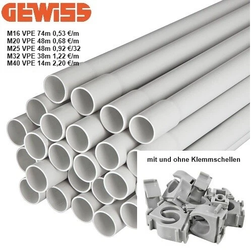 Unitec Steckmuffen Klemmschellen Steckbogen 90° M16 M20 M25 starres