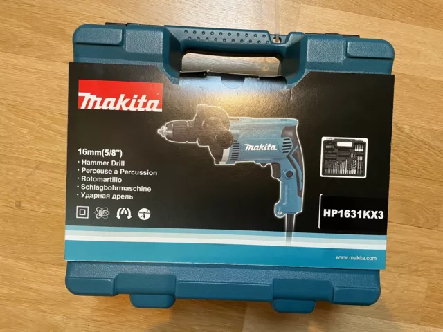 Schlagbohrmaschine Makita HP1631KX3 710 inkl.74-tlg.Zubeh.im Koffer