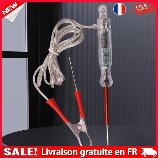 Stylo Testeur Tension Voiture Haobase - 6V/12V/24V, Détection Circuits Phares Et Fusibles