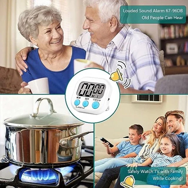 Big Digits Kitchen Timer LCD Screen Display Student Countdown Timer  Cooking