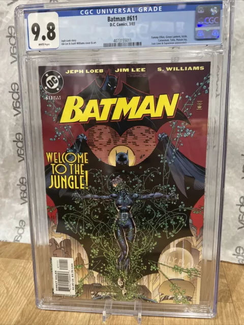 Batman 611 CGC 9.8 Dc Comics White Pages  Jim Lee Catwoman Cover Key Issue