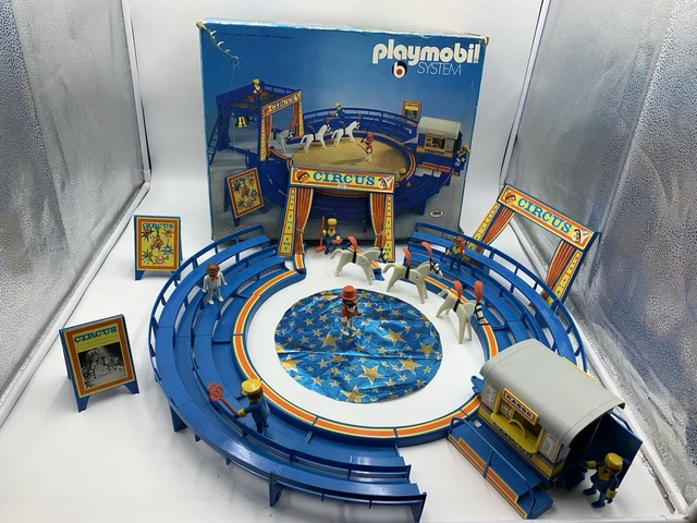 Playmobil 3553 Lot Cirque Rouge - Clowns, Musiciens, Animaux - Boîte Vintage