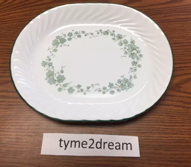 Corelle Corning CALLAWAY IVY Green Swirl 12"x10" Serving Platter