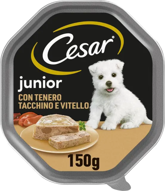 Cesar Junior Cibo per Cane Cucciolo Puppy Con Tenero Tacchino E Vitello 150 G -