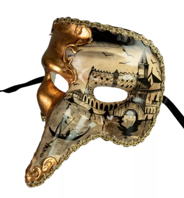 Máscara Venecia Capitano - Palacio De Doge Venecia - Pintados a Mano - 1657 V9