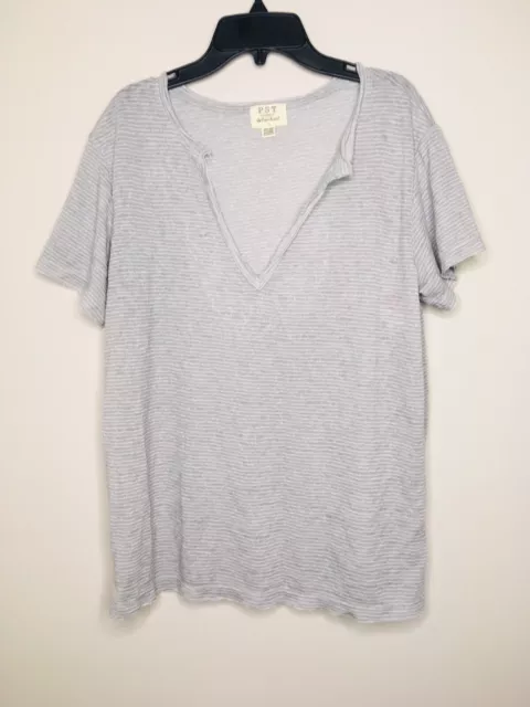 Project Social T PST Womens Grey White Tee T-shirt Top Size XL