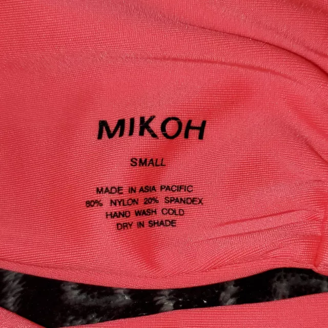 MIKOH Kahala Strappy Fluorescent Orange Halter Bikini Top size small S 3