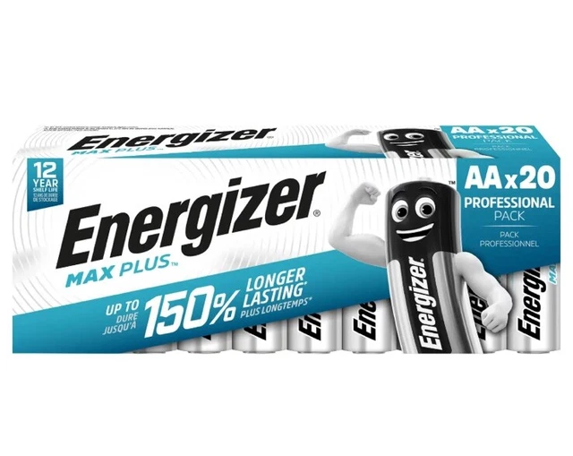 20 x Energizer AA Max Plus Alkaline Batteries |LR6 MN1500 | 1.5v| Longer Lasting