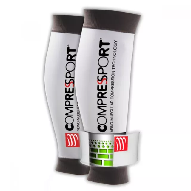 Compressport Calf Sleeve (Ultra Silicone Shock Absorber) - White (Pair) Size 4