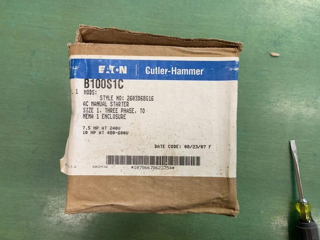 Eaton/Cutler-Hammer B100S1C Manual Motor Starter