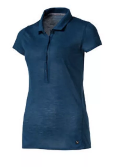 Puma Womens Golf Shirt Polo Slim Stretch Small Blue GS NWT MSRP $60