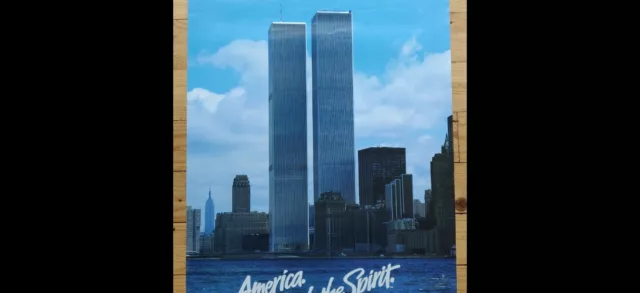 Original Vintage Poster, America Catch the Spirit.  Seltene Zwillingstürme, New York 