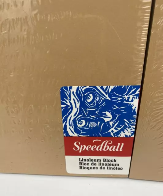 "Bloque de linóleo Speedball ahumado bronceado nuevo bloque de linóleo sin abrir #4309 5"" x 7""