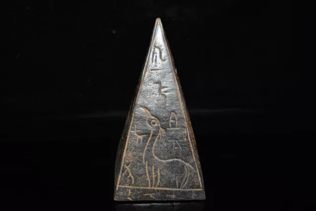 Collectible Chinese Natural Meteorite Handcarved Exquisite Pyramid Statue 19378