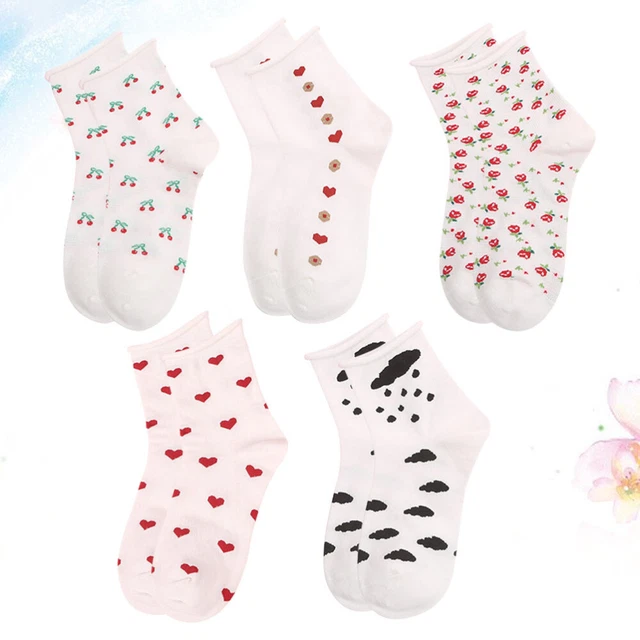 5 Pairs casual cotton socks Chaussette Femme Filles Chaussettes Chaussettes Pour