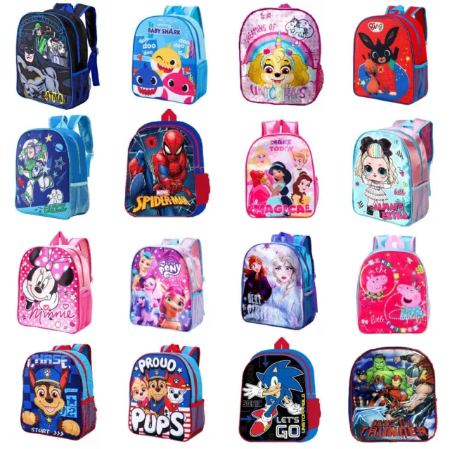 Boys Girls Kids Backpack Junior Toddlers Character Rucksack School Lunch Bag