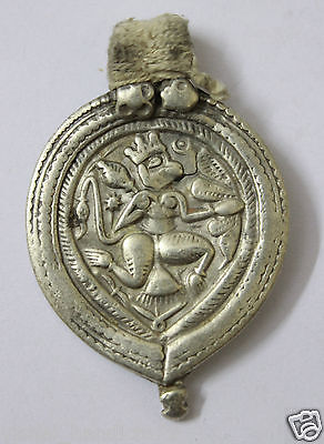 Rare Old Vintage Tribal God Goddess North Indian Silver Amulet Pendant 1436