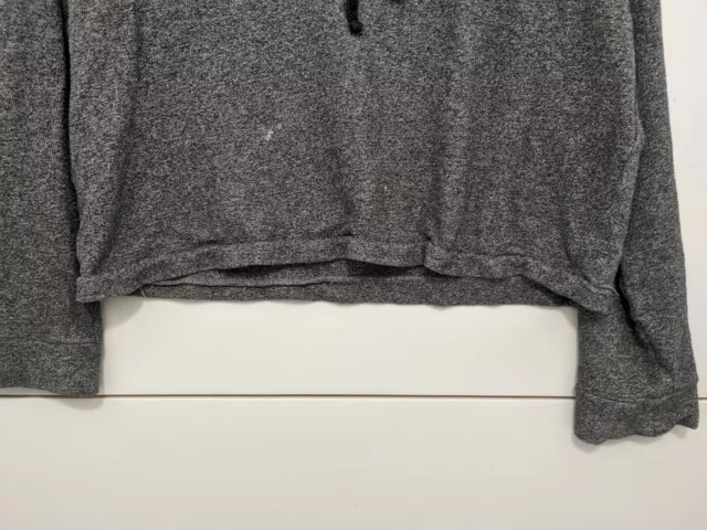 Madewell Womens Tone Hoodie Sweatshirt Cropped Boxy Soft Heather Gray Size Small 2