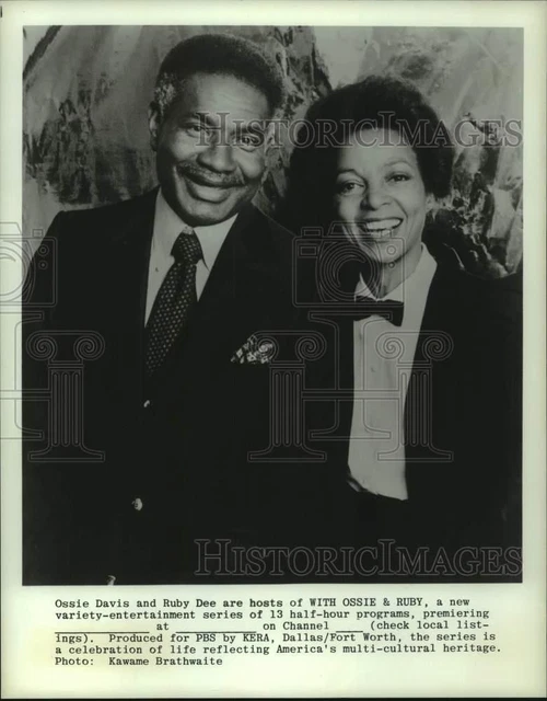 1981 Press Photo Actor Ossie Davis, Ruby Dee Hosting "With Ossie & Ruby"