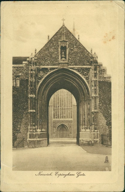 Norwich Erpingham Gate Tucks Sepia Plate Marked 2465