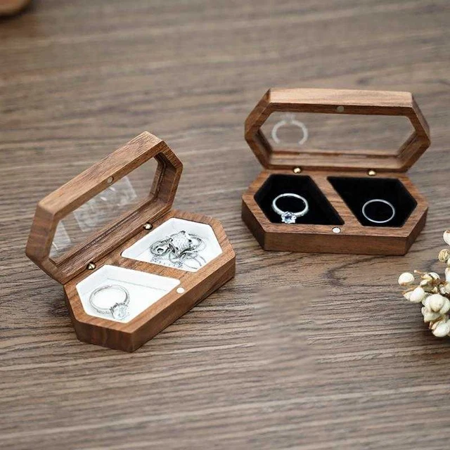 Ring Case Eco-friendly Space-saving Double Compartments Ring Gift Box Compact