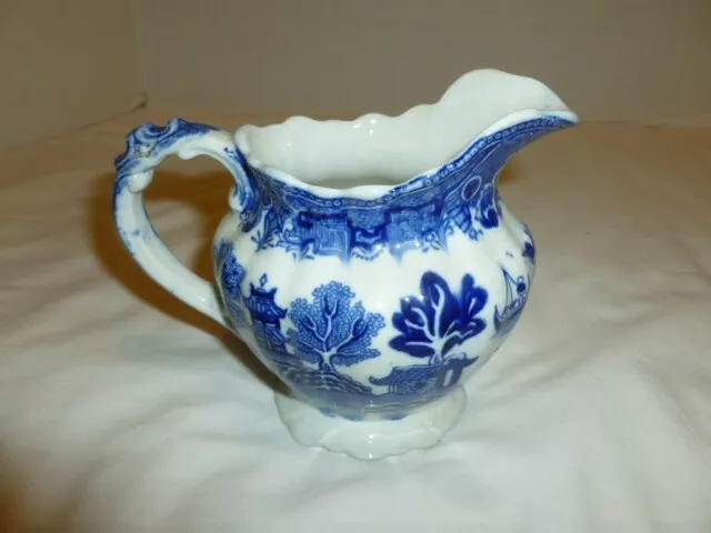 Vintage Allertons Blue Willow Pitcher--Creamer -- Made In England -- 4.2" High.