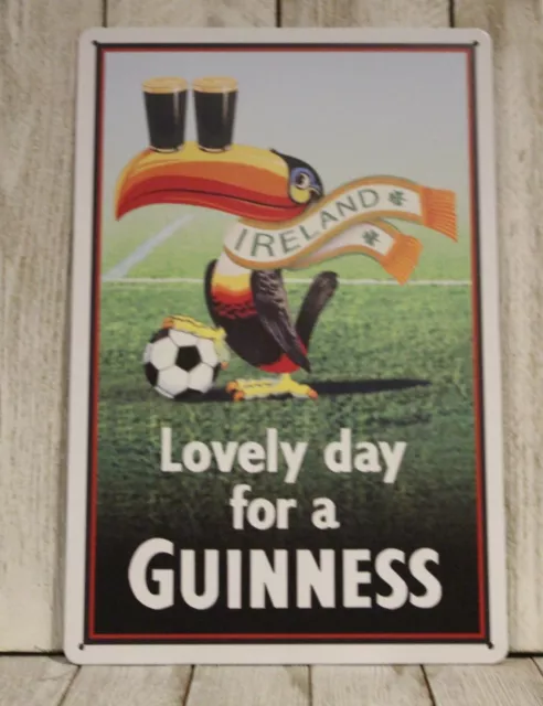 Lovely Day for a Guinness Beer Tin Sign Metal Poster Irish Bar Ireland Soccer