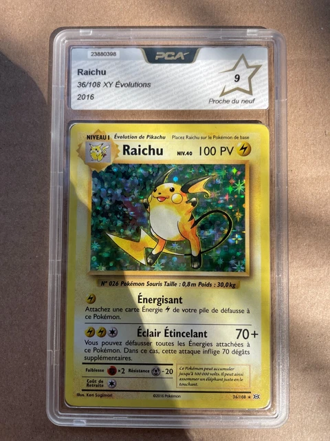 36/108 raichu holo Evolution Xy PCA PSA Display ETB Pokemon  card 