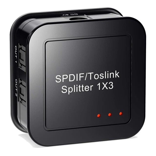 2X(Digital Optical Audio 1X3 Splitter,Digital SPDIF TOSLINK Optical Fiber Audio