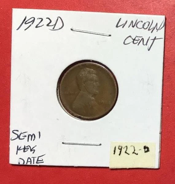 1922D US LINCOLN CENT! Semi Key Date! Lower Mintage! Old US Coin!