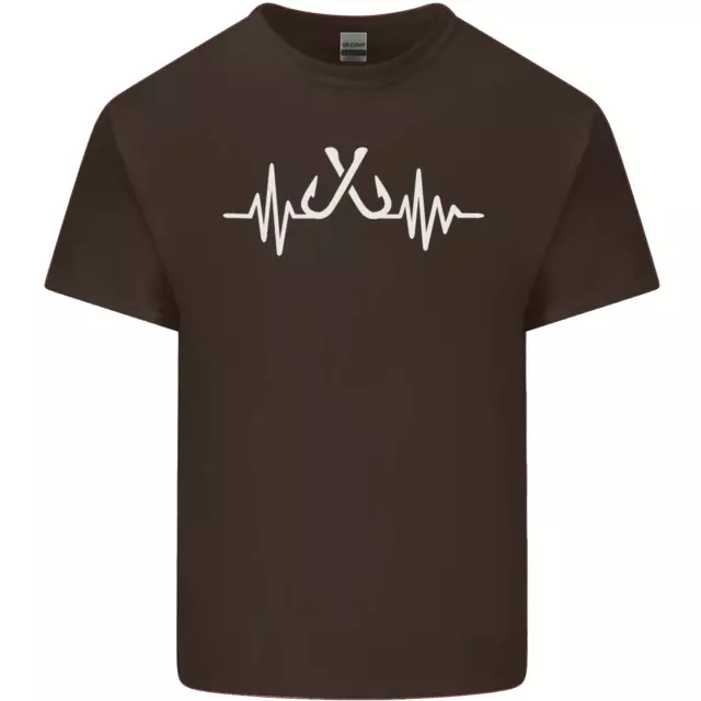 T-shirt top Pulse Fishing divertente pescatore ECG da uomo cotone 8