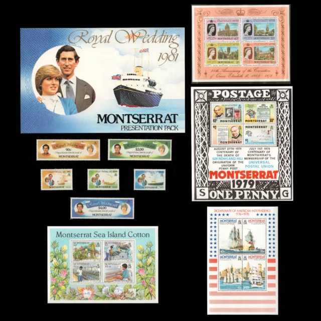 GoodChoice: MONTSERRAT 209a 362 372a 388a Souvenir Sheets & 465-470 Stamps MINT