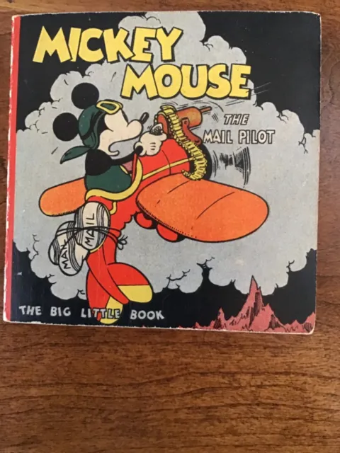 1933 Mickey Mouse The Mail Pilot- Amoco Big Little Book nn HIGH GRADE - VF/NM