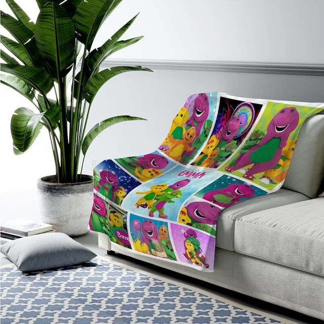 CUSTOM BARNEY AND Friends Blanket, Barney the Dinosaur Customized