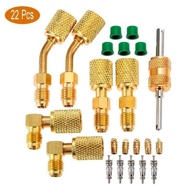 Raccord Fendu 5/16 1/4 Kit Adaptateur R410A CANIPHA - Raccord Fendu 5/16 Vers 1/4 - Extracteur Noyau Valve Pour Climatisation Split Gaz Climatisation Voiture