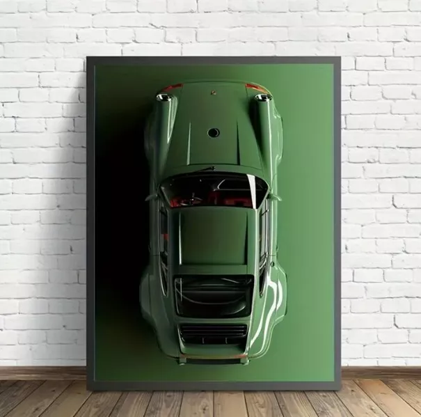 Waldgrüner Porsche 911 / Poster / 60x40cm