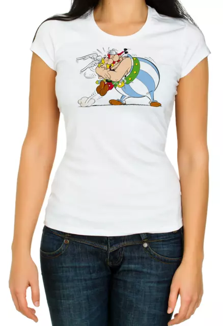 Big Hug Angry Asterix and Obelix 3/4 Short sleeve Woman T Shirt K1023