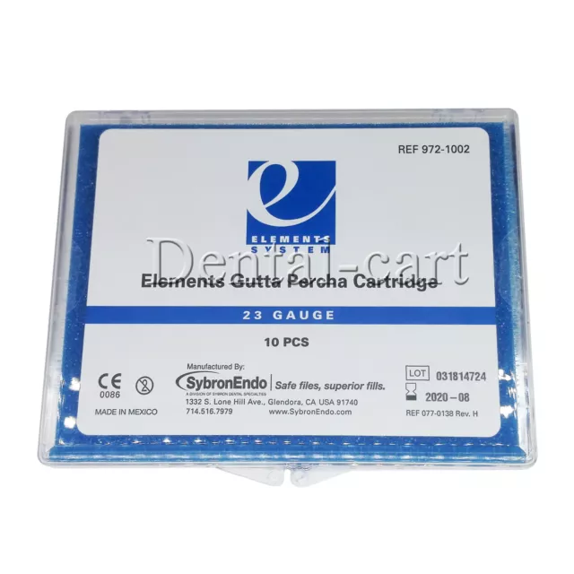 1Set Dental SybronEndo 23GA Elements Gutta Percha Gauge Cartridge Obturation New