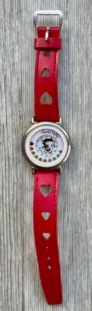 Betty Boop Women's Wristwatch Heart Leather Band- Untested