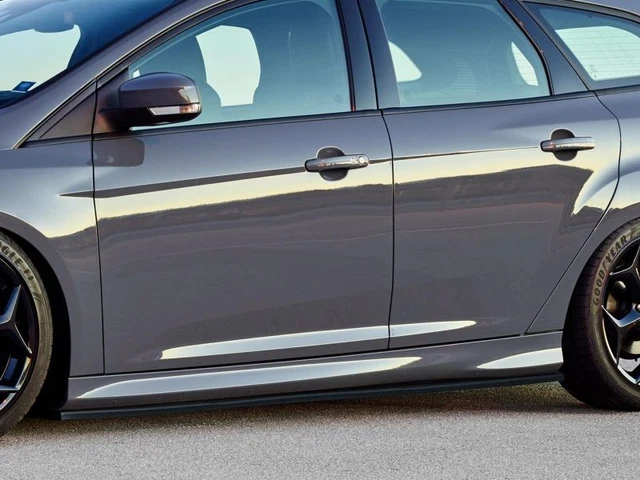 Black Gloss Side skirts addons diffusers For Ford Focus ST 2014-2018 v1