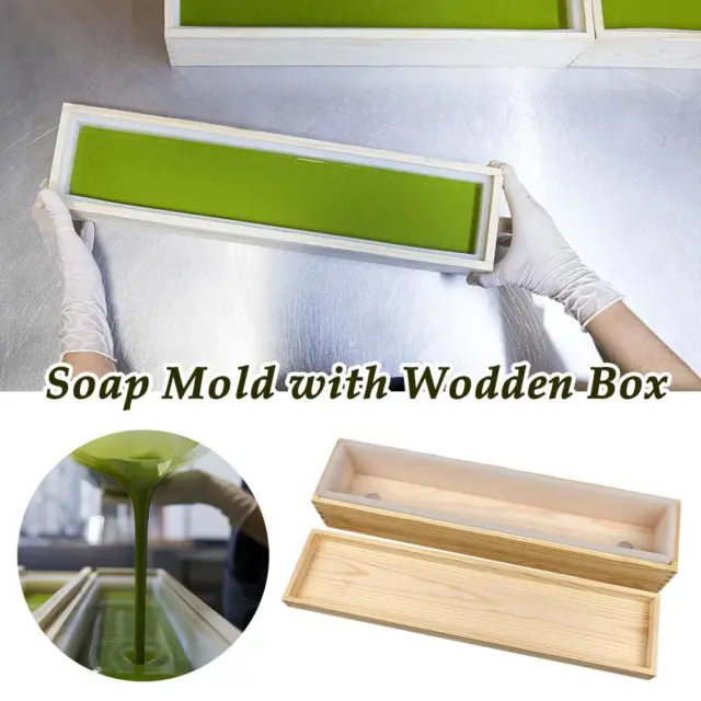 Large Capacity Soap Mold w/ Wodden Box DIY Mould Silicone Supplies @ Making M1I1